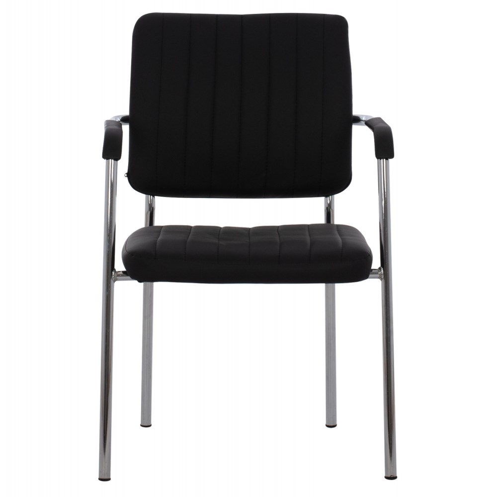 Καρέκλα επισκέπτη "QUESTA" από μέταλλο/PU σε χρώμα μαύρο 54x62x84