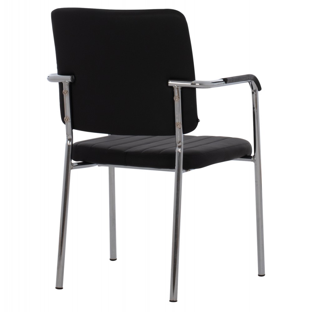 Καρέκλα επισκέπτη "QUESTA" από μέταλλο/PU σε χρώμα μαύρο 54x62x84