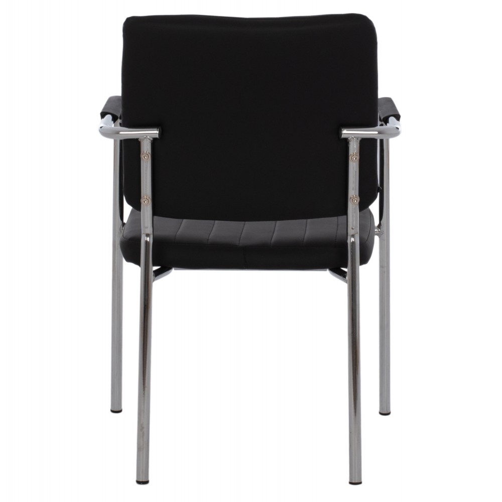 Καρέκλα επισκέπτη "QUESTA" από μέταλλο/PU σε χρώμα μαύρο 54x62x84