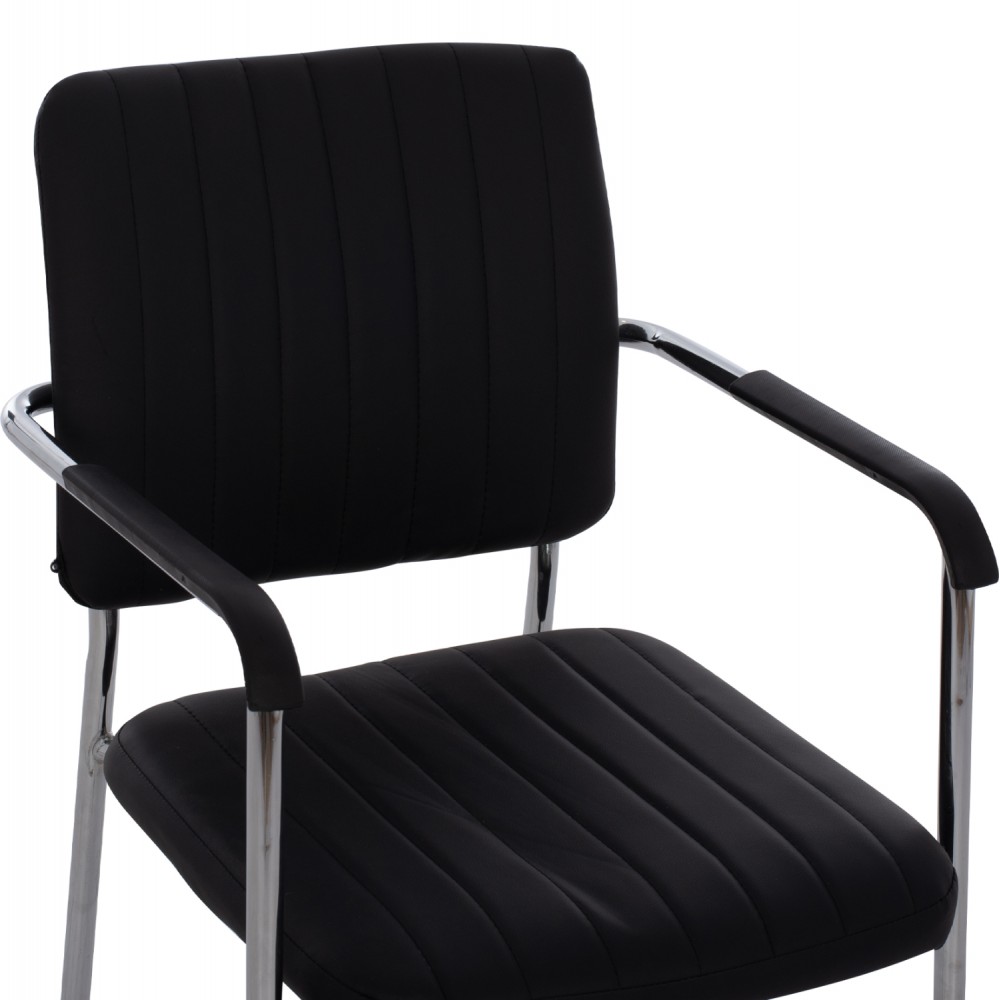 Καρέκλα επισκέπτη "QUESTA" από μέταλλο/PU σε χρώμα μαύρο 54x62x84