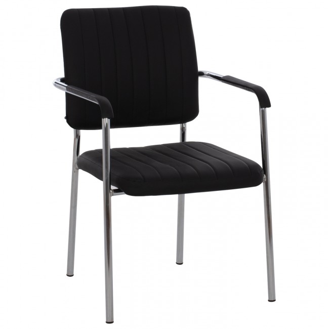 Καρέκλα επισκέπτη "QUESTA" από μέταλλο/PU σε χρώμα μαύρο 54x62x84