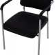 Καρέκλα επισκέπτη "QUESTA" από μέταλλο/PU σε χρώμα μαύρο 54x62x84