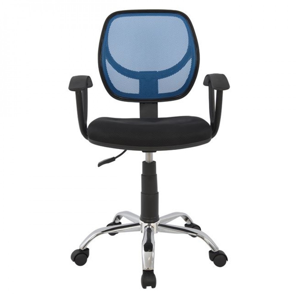 Καρέκλα γραφείου "SHANTE" από ύφασμα σε χρώμα μπλέ 56x53,5x100