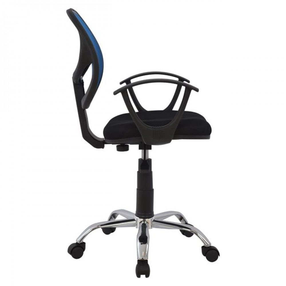 Καρέκλα γραφείου "SHANTE" από ύφασμα σε χρώμα μπλέ 56x53,5x100