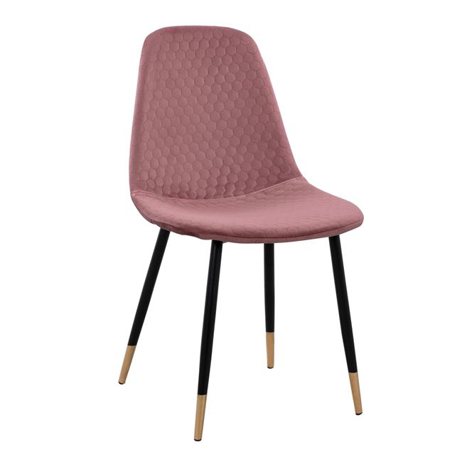 Καρέκλα "LUCILLE" από μέταλλο/βελούδο σε σάπιο μήλο χρώμα 45x56x81