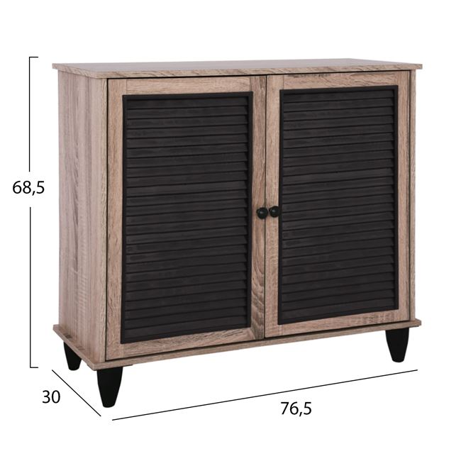 Παπουτσοθήκη-ντουλάπι σε χρώμα σονόμα/μαύρο 76,5x30x68,5