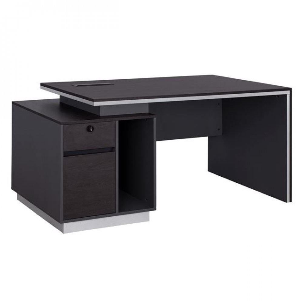 Γραφείο επαγγελματικό "ROSEWOOD" σε χρώμα γκρι/βέγγε 160x80x76