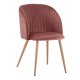 Πολυθρόνα "LEAH" από μέταλλο και βελούδο σε χρώμα σάπιο μήλο 51x58x80