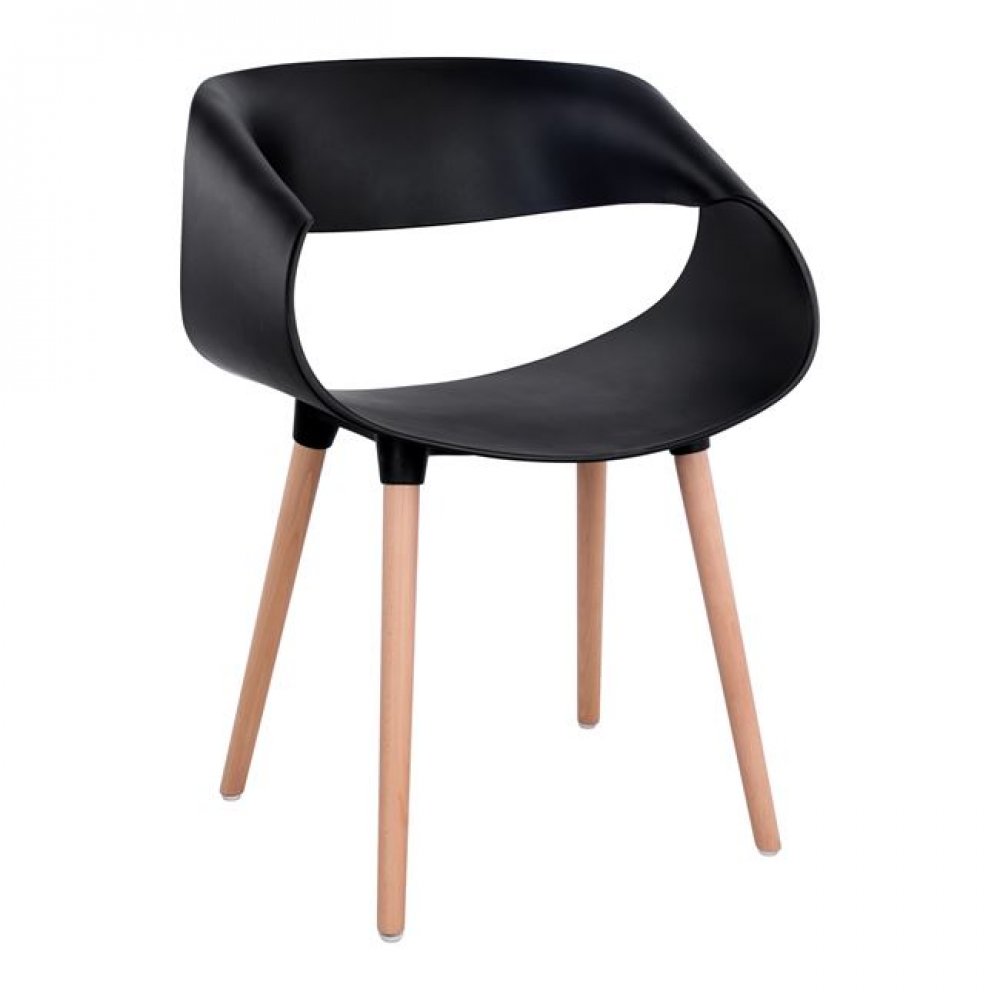 Πολυθρόνα "MAGGIE" από PP σε χρώμα μαύρο/φυσικό 59x53x80