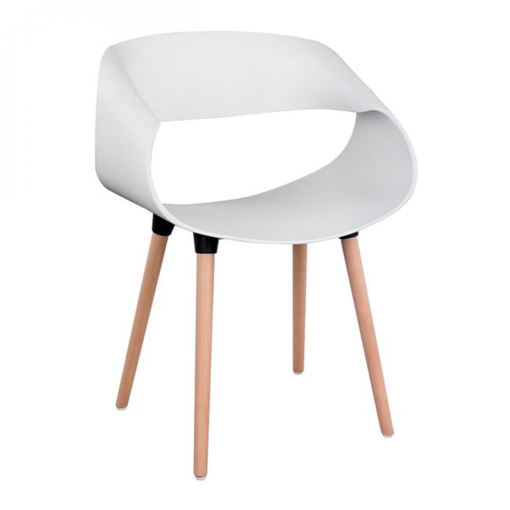 Πολυθρόνα "MAGGIE" από PP σε χρώμα λευκό/φυσικό 59x53x80