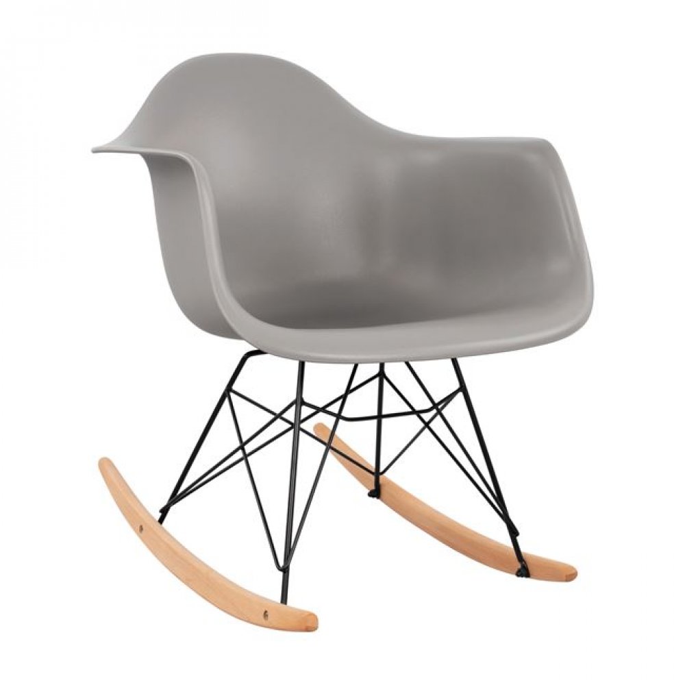 Πολυθρόνα κουνιστή "MIRTO" μεταλλική/PP σε χρώμα λευκό/μαύρο 61x71x64