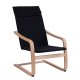 Πολυθρόνα "RELAX SVEN" από ξύλο/ύφασμα σε χρώμα μαύρο/φυσικό 59,5x81x94,5