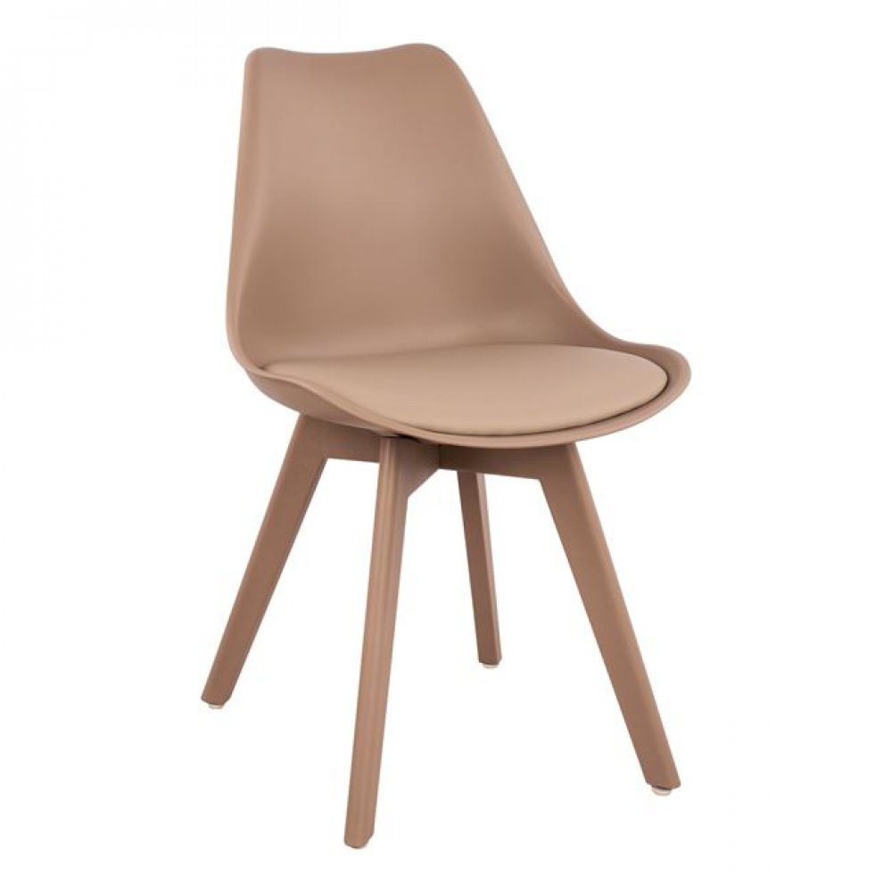 Καρέκλα "VEGAS" από PP/PU σε χρώμα καπουτσίνο 46x58x82