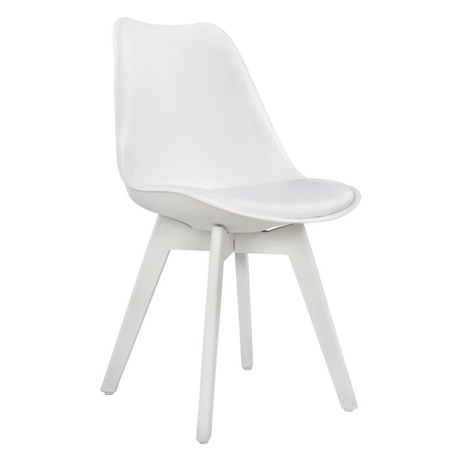 Καρέκλα "VEGAS" από PP/PU σε χρώμα λευκό 47,5x55x82