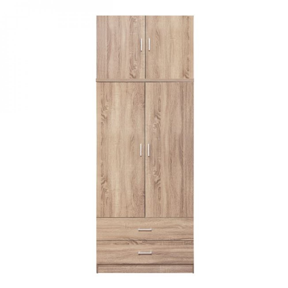 Ντουλάπα δίφυλλη με πατάρι σε χρώμα σονόμα 80x42x241
