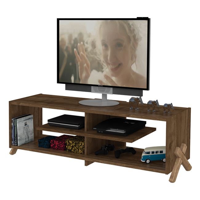 Έπιπλο τηλεόρασης "KIPP" σε χρώμα καρυδί/οξιά 145x31x39