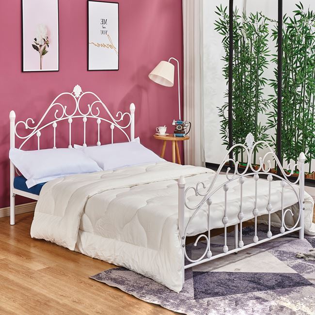 Κρεβάτι μεταλλικό διπλό σε χρώμα λευκό 155x210x105