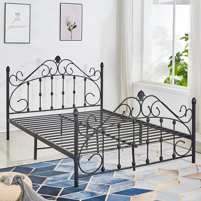 Κρεβάτι διπλό μεταλλικό σε χρώμα μαύρο 155x210x105