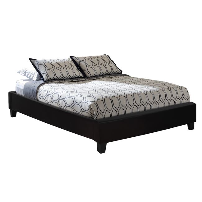 Κρεβάτι-υπόστρωμα διπλό "TONYA" από τεχνόδερμα σε σκούρο καφέ χρώμα 155x215x30