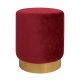 Σκαμπό "LEVY" βελούδο σε χρώμα κόκκινο/χρυσό Φ35x43