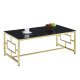 Τραπέζι σαλονιού "YARA" από γυαλί/μέταλλο σε χρώμα χρυσό/μαύρο 120x60x45