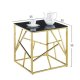 Τραπεζάκι βοηθητικό "JANA" από γυαλί/μέταλλο σε χρώμα χρυσό/μαύρο 55x55x55