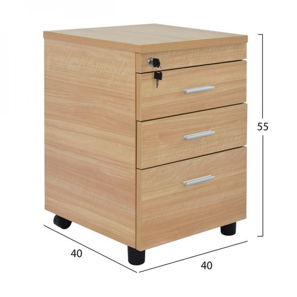 Συρταριέρα γραφείου επαγγελματική σε οξιά χρώμα 40x40x55