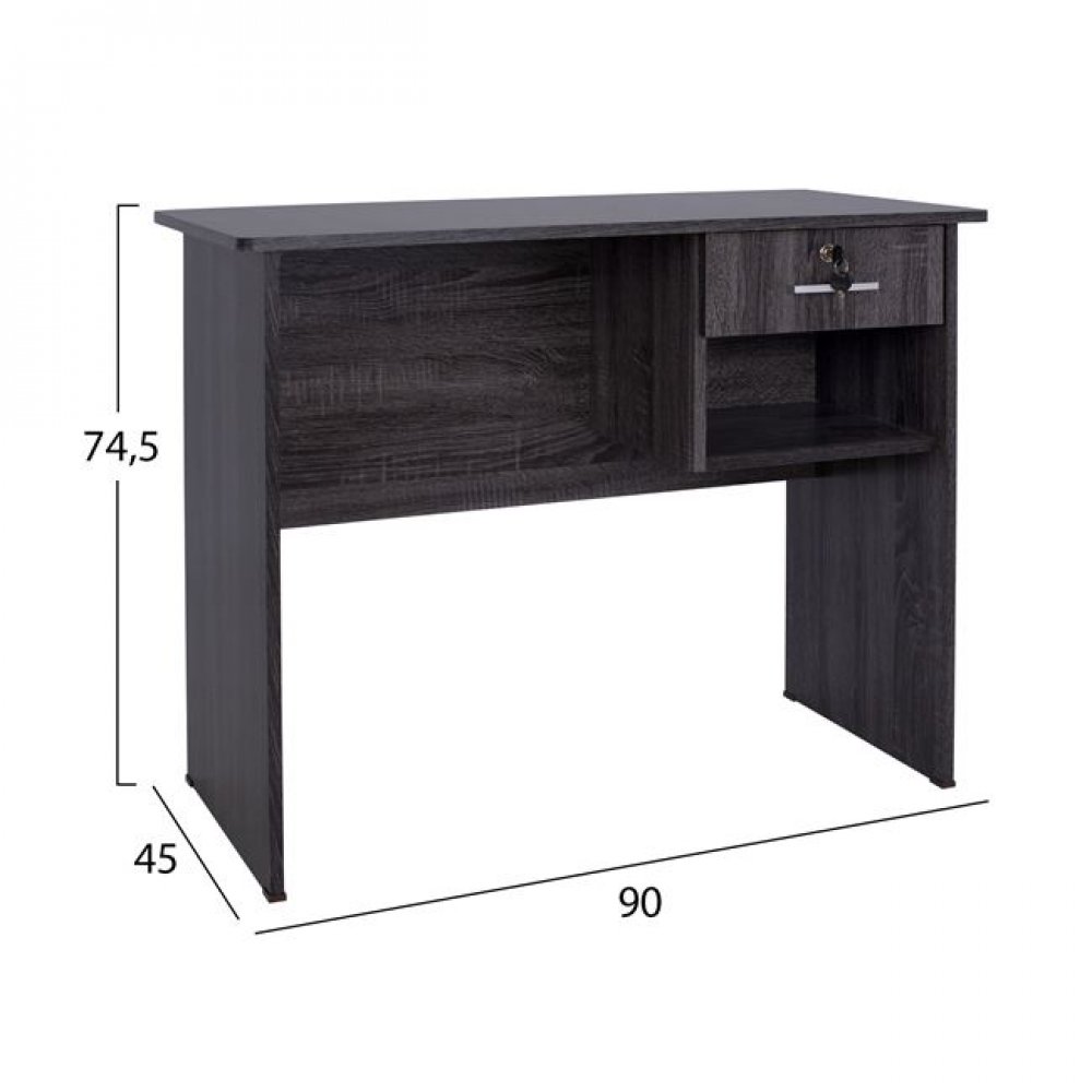 Γραφείο "HAYDEN" με ένα συρτάρι σε χρώμα γκρι 90x45x74,5