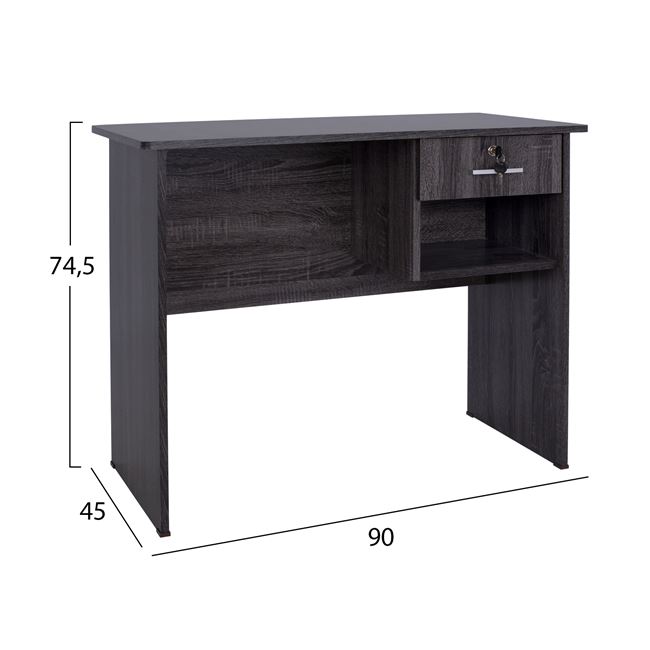 Γραφείο "HAYDEN" με ένα συρτάρι σε χρώμα γκρι 90x45x74,5