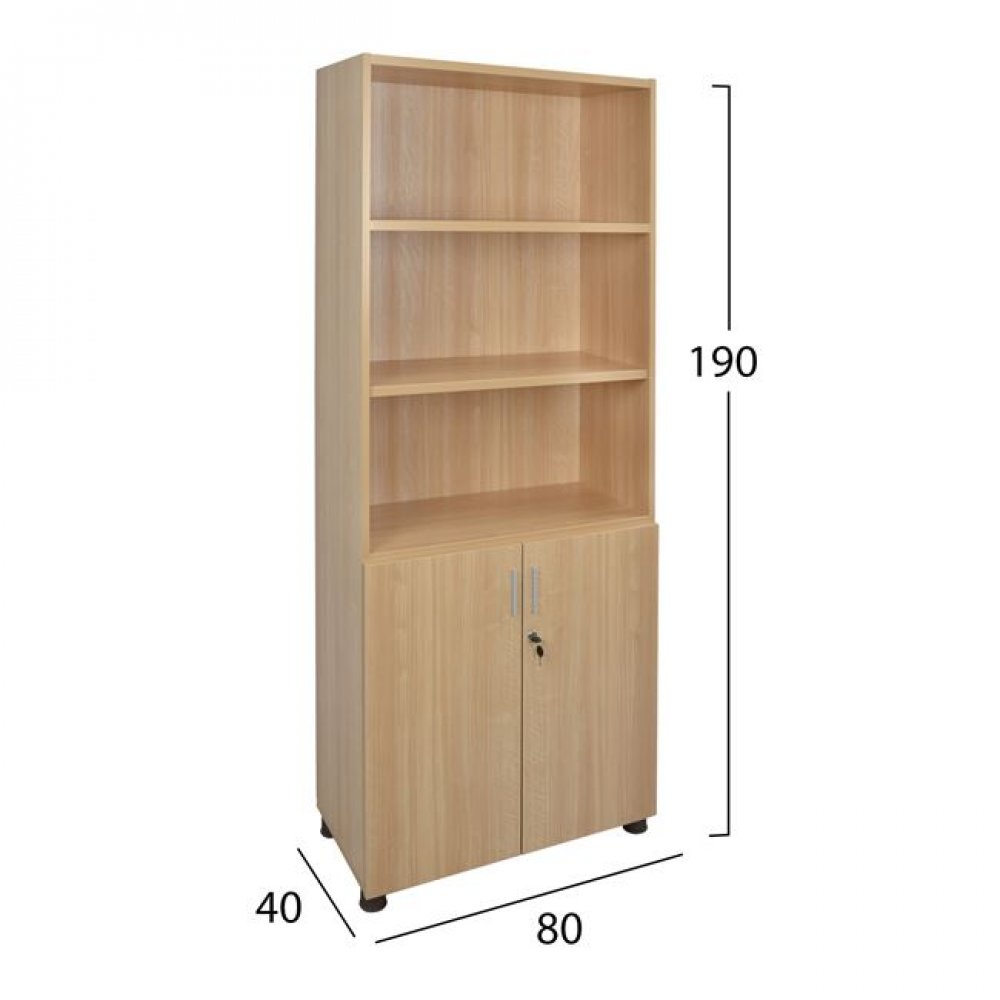 Βιβλιοθήκη "VANCE" επαγγελματική σε χρώμα οξιά 80x40x190