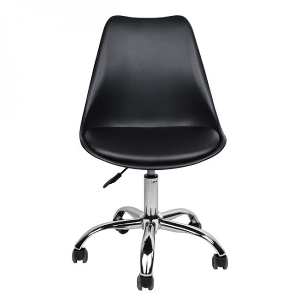 Καρέκλα γραφείου "VEGAS" από pp-pu σε μαύρο χρώμα 48x56x95