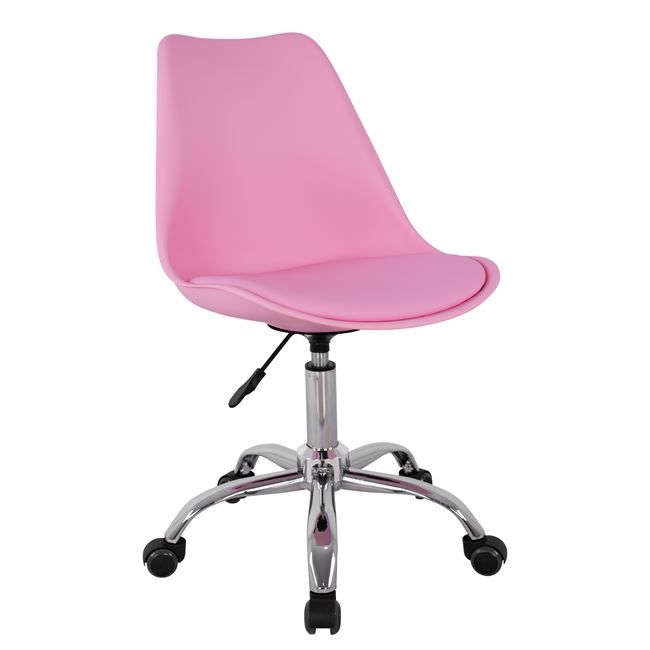 Καρέκλα γραφείου "VEGAS" από pp-pu σε ροζ χρώμα 48x56x95