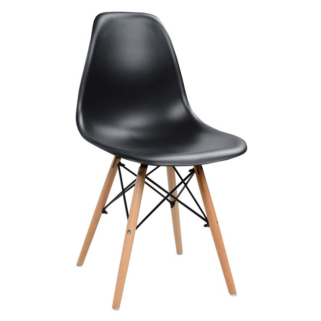 Καρέκλα "TWIST" από ξύλο/PP σε χρώμα μαύρο 46x50x82