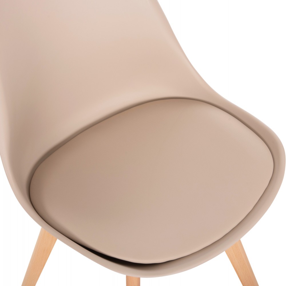 Καρέκλα "VEGAS" από PP/PU σε χρώμα καπουτσίνο 47x56,5x82