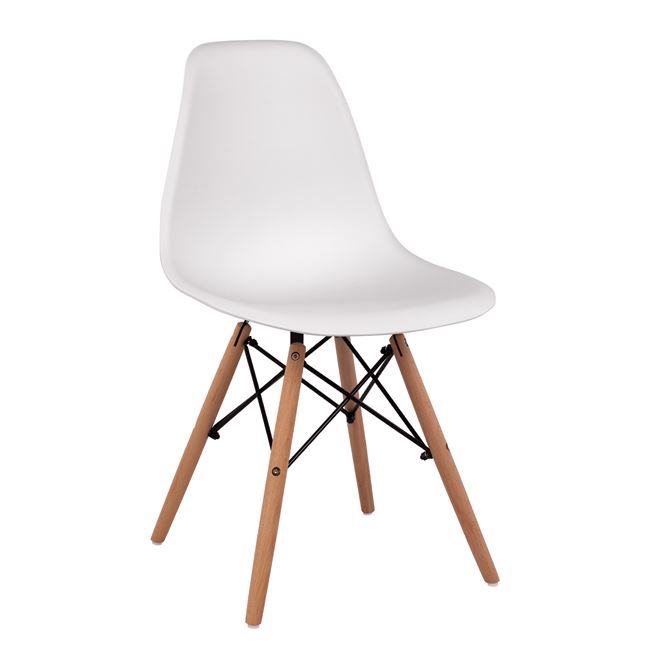 Καρέκλα "TWIST" από PP/ξύλο σε χρώμα λευκό 46x50x82