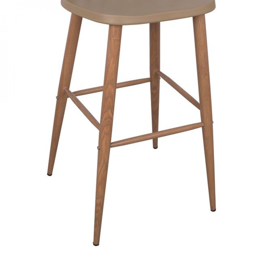 Σκαμπό μπαρ "VANESSA" από PP σε χρώμα καπουτσίνο 43x49x107