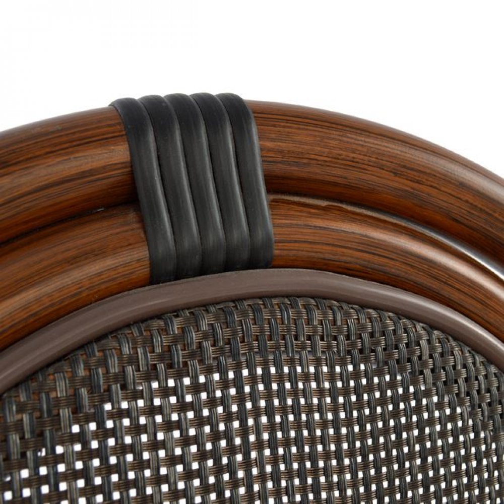 Καρέκλα "BAMBOO LOOK" αλουμινίου-textline σε χρώμα καφέ 40,5x56,5x89,5