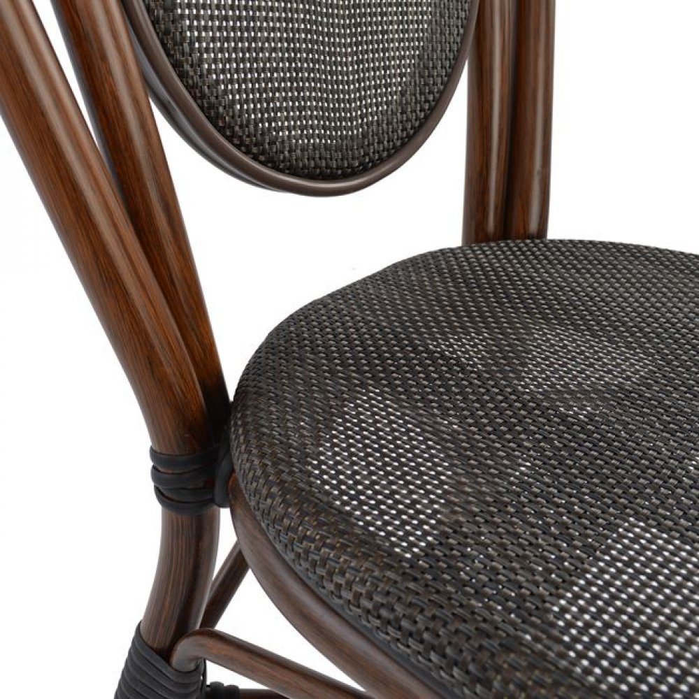 Καρέκλα "BAMBOO LOOK" αλουμινίου-textline σε χρώμα καφέ 40,5x56,5x89,5