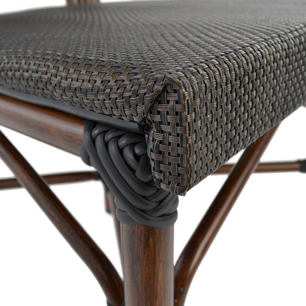 Καρέκλα "BAMBOO LOOK" αλουμινίου-textline σε χρώμα καφέ 40,5x56,5x89,5