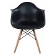 Πολυθρόνα "MIRTO" ξύλο/PP σε χρώμα μαύρο/φυσικό 64x60x81