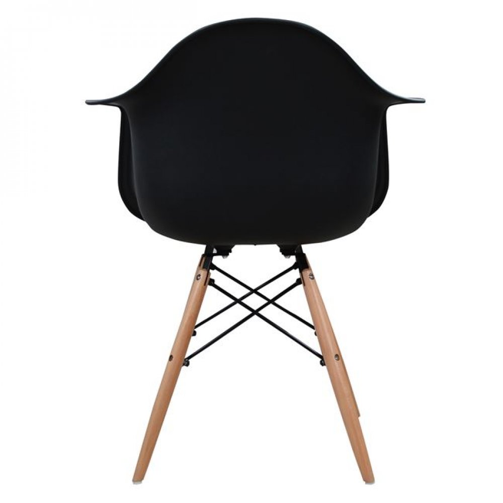 Πολυθρόνα "MIRTO" ξύλο/PP σε χρώμα μαύρο/φυσικό 64x60x81