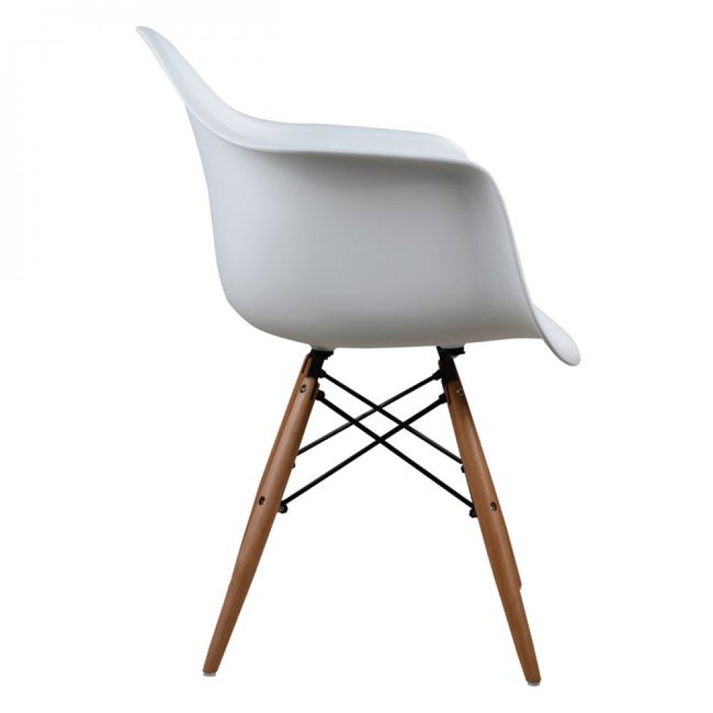 Πολυθρόνα "MIRTO" ξύλο/PP σε χρώμα λευκό/φυσικό 64x60x81