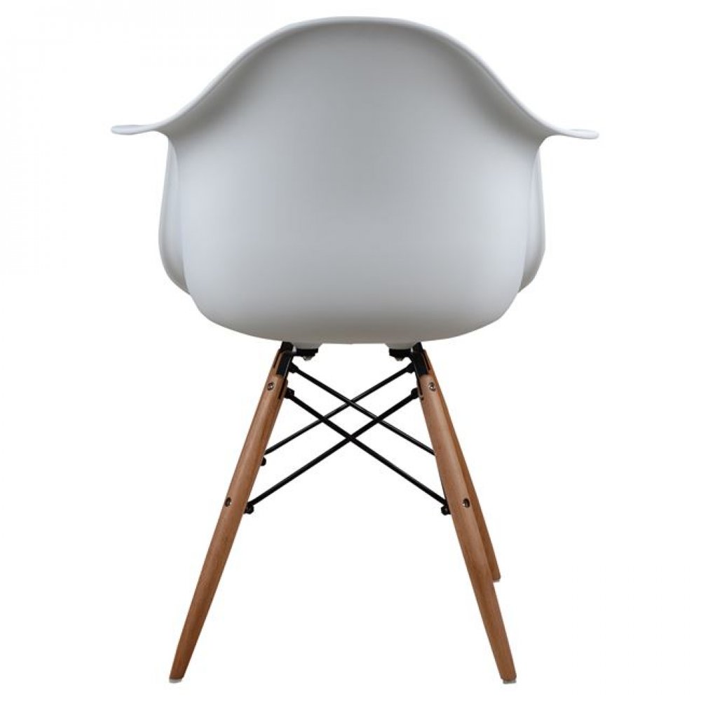 Πολυθρόνα "MIRTO" ξύλο/PP σε χρώμα λευκό/φυσικό 64x60x81