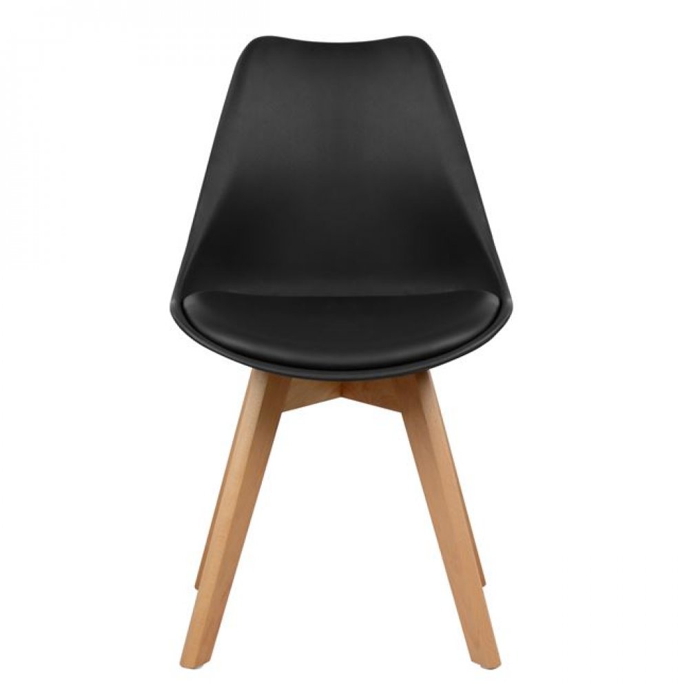 Καρέκλα "VEGAS" από PP/PU σε χρώμα μαύρο/φυσικό 47x56,6x82