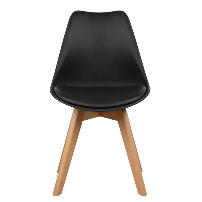 Καρέκλα "VEGAS" από PP/PU σε χρώμα μαύρο/φυσικό 47x56,6x82