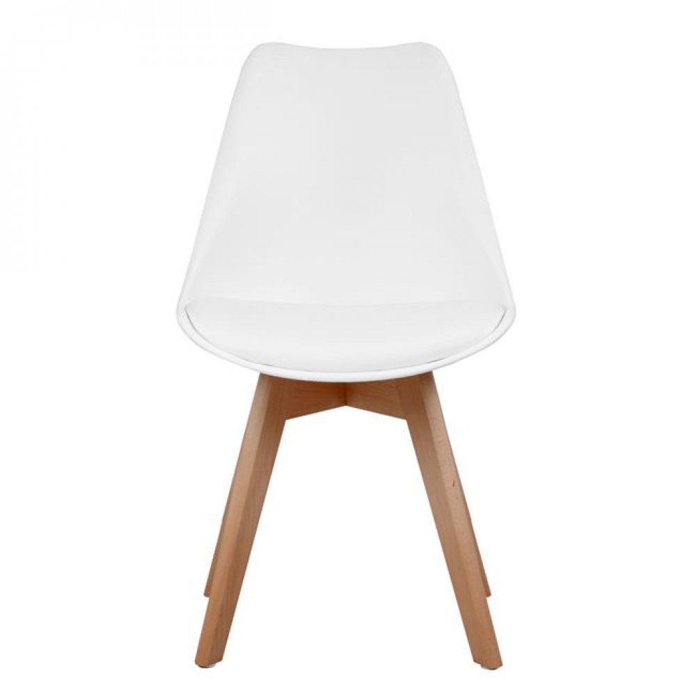Καρέκλα "VEGAS" από PP/PU σε χρώμα λευκό/φυσικό 47x56,6x82