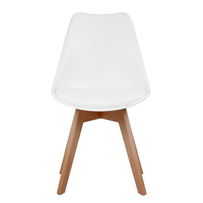 Καρέκλα "VEGAS" από PP/PU σε χρώμα λευκό/φυσικό 47x56,6x82