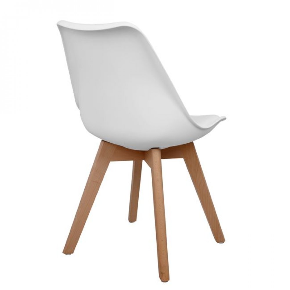 Καρέκλα "VEGAS" από PP/PU σε χρώμα λευκό/φυσικό 47x56,6x82