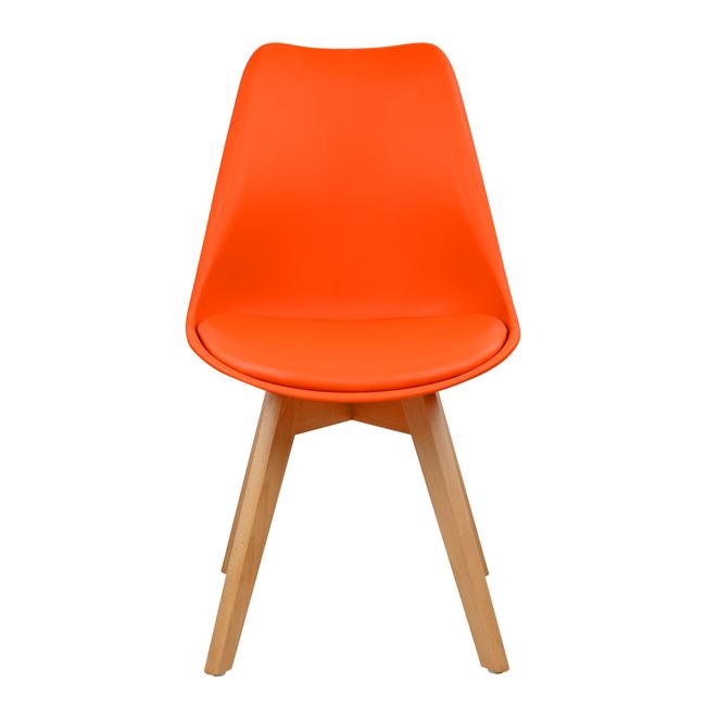 Καρέκλα "VEGAS" από PP/PU σε χρώμα πορτοκαλί 47x56,6x82