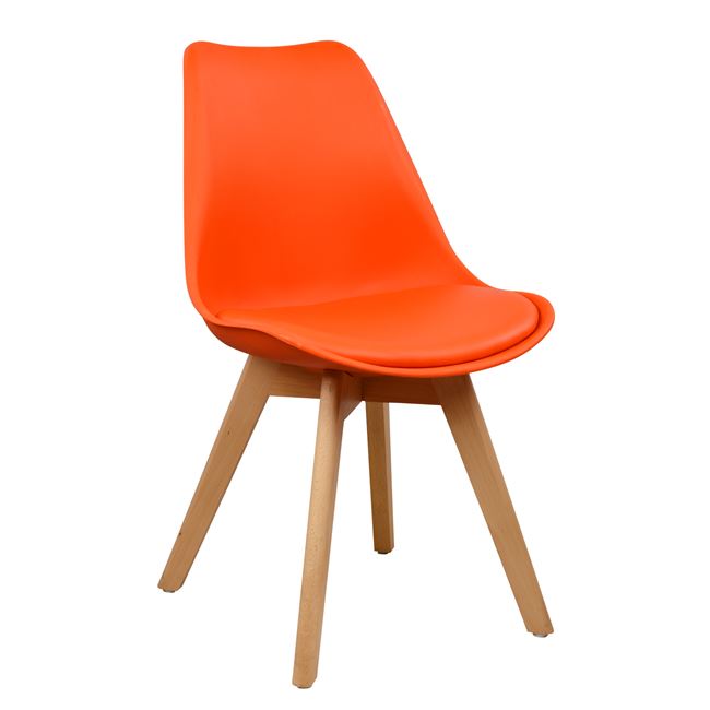 Καρέκλα "VEGAS" από PP/PU σε χρώμα πορτοκαλί 47x56,6x82